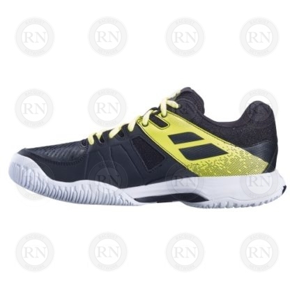 BABOLAT PULSION ALL COURT MENS TENNIS SHOES BLACK YELLOW INNER ASPECT