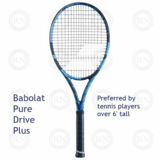 Catalog image of a Babolat Pure Drive Plus tennis racquet with supporting text