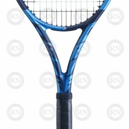 Catolog image of Babolat Pure Drive Plus tennis racquet showing closeup of the throat