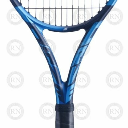 Close up of the throat of a Babolat Pure Drive Tour tennis racquet