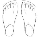 Diagram of a T1W-Taper toe line with an extra wide forefoot