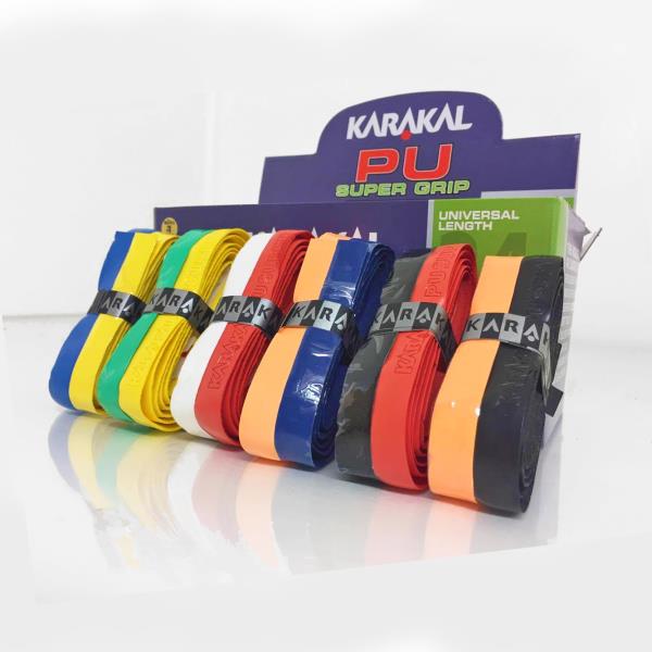 Fluorescent Orange x 2 by Karakal Karakal PU Supergrip Replacement Racquet Grip Tennis/Badminton/Squash 