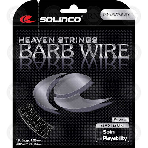 16/16L/17 Gauge Tennis Ra Polyester Solinco Barb Wire Textured and Ridged Poly 