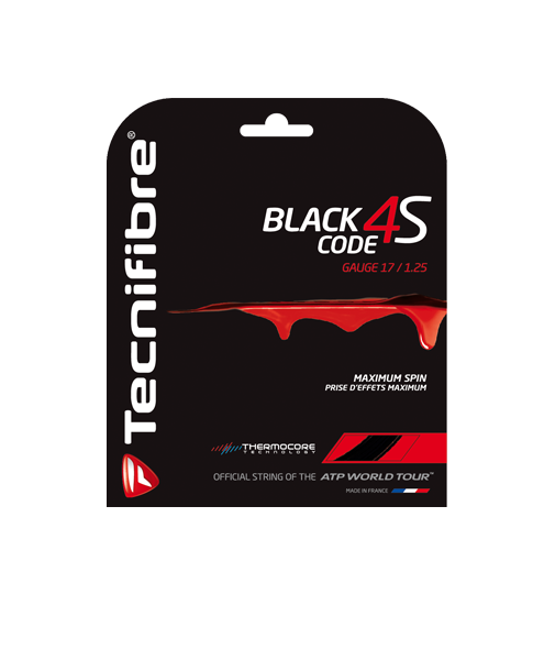 1.24mm/17G BlackCode Tecnifibre Black Code Tennis String Black 12m Set 