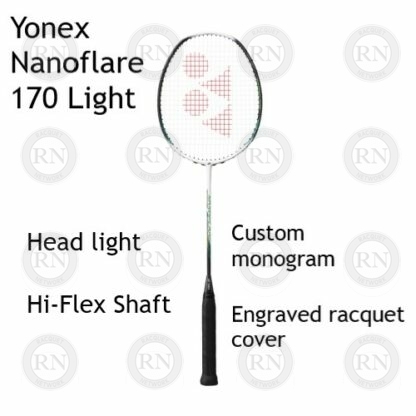 Catalog image of Yonex Nanoflare 170 Badminton Racquet in white turquoise cosmetic