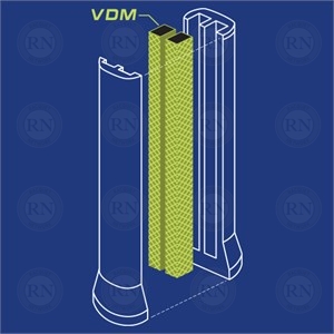 Illustration of Yonex Vibration Dampening Mesh Tennis Racquet Technology